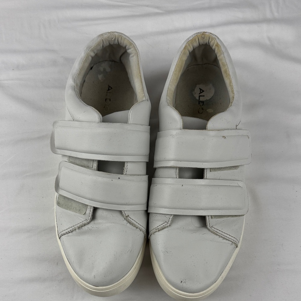 Aldo Gray Double-Strap Faux Leather Sneakers - Picture 2 of 6